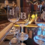 Set of 70s stemmed glasses