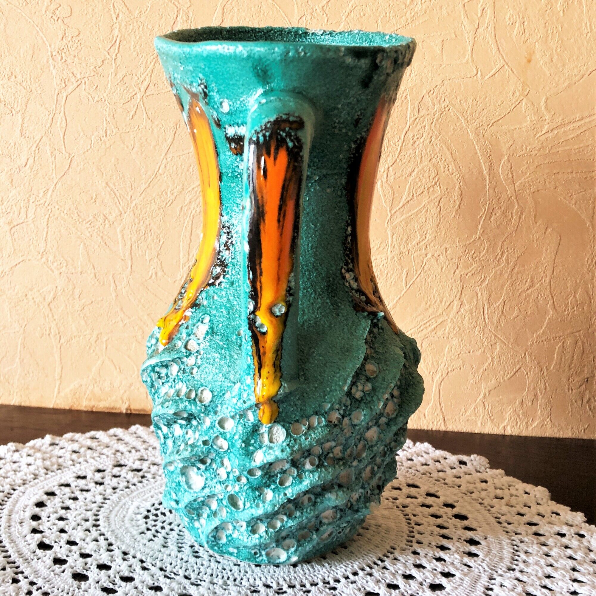 Vase 32 cm "écume de mer" Fat Lava Vallauris 1950