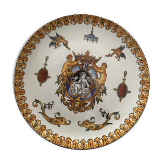 Gien earthenware dish renaissance décor