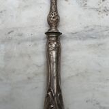 Art Nouveau salad servers in horn and silver metal