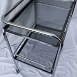 metal rolling dessert trolley: glass