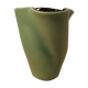 Vase Elchinger trilobed ceramic two-tone green black 60s