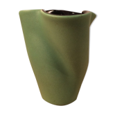 Vase Elchinger trilobed ceramic two-tone green black 60s