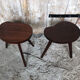 Pair of bedside table scandinavian tripod wood vintage #a240