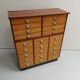 Vintage mahogany filing cabinet with drawers 1950's
