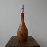 Mid-Century English Burr Wood Table Lamp