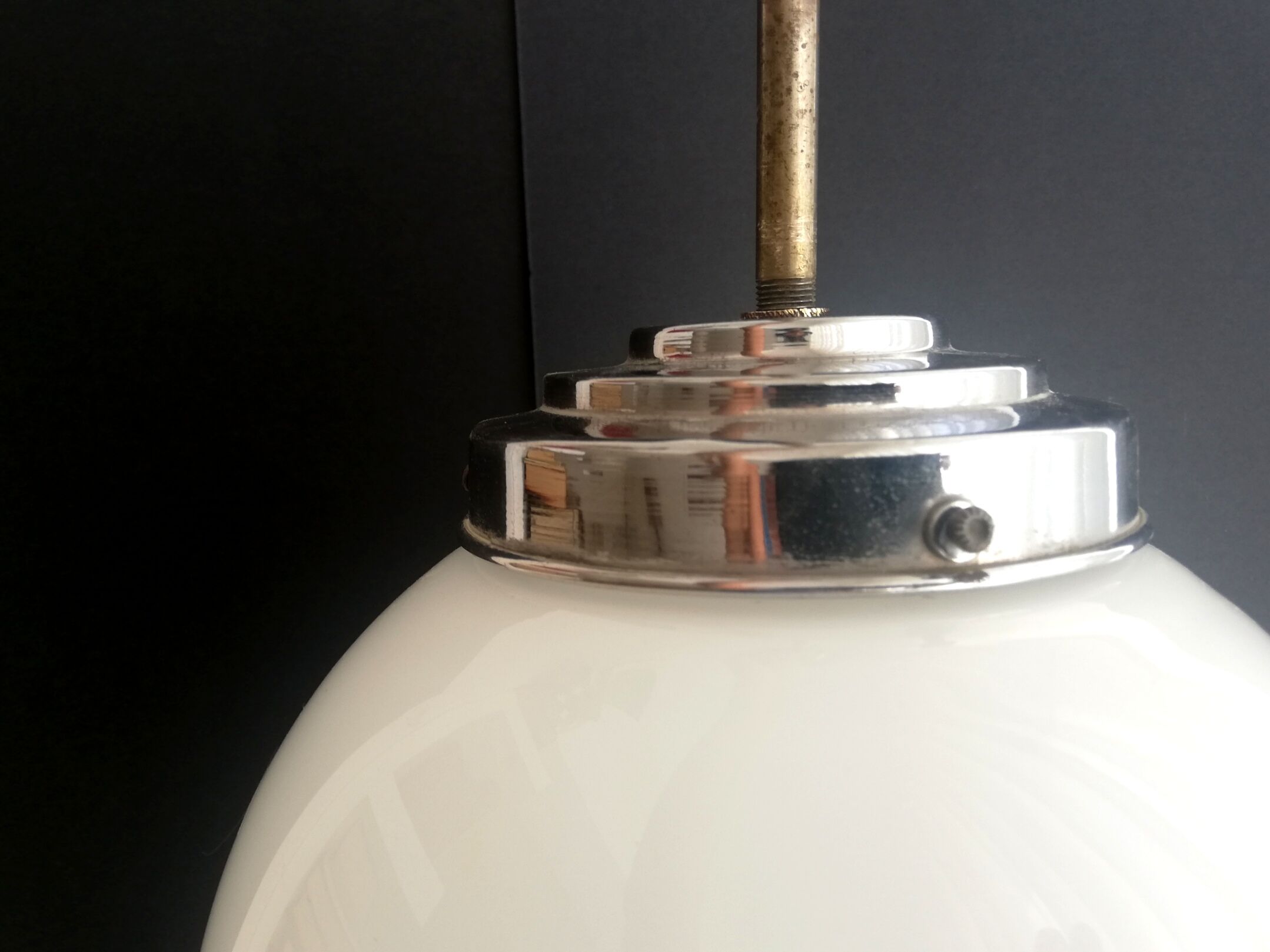 Mid century modern ceiling lamp 40s pendant glass ball