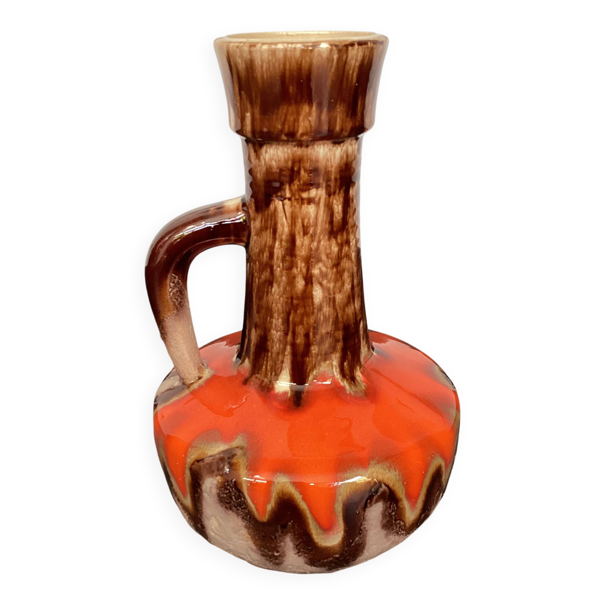 Baudin flamed ceramic pitcher-vase, 1970s