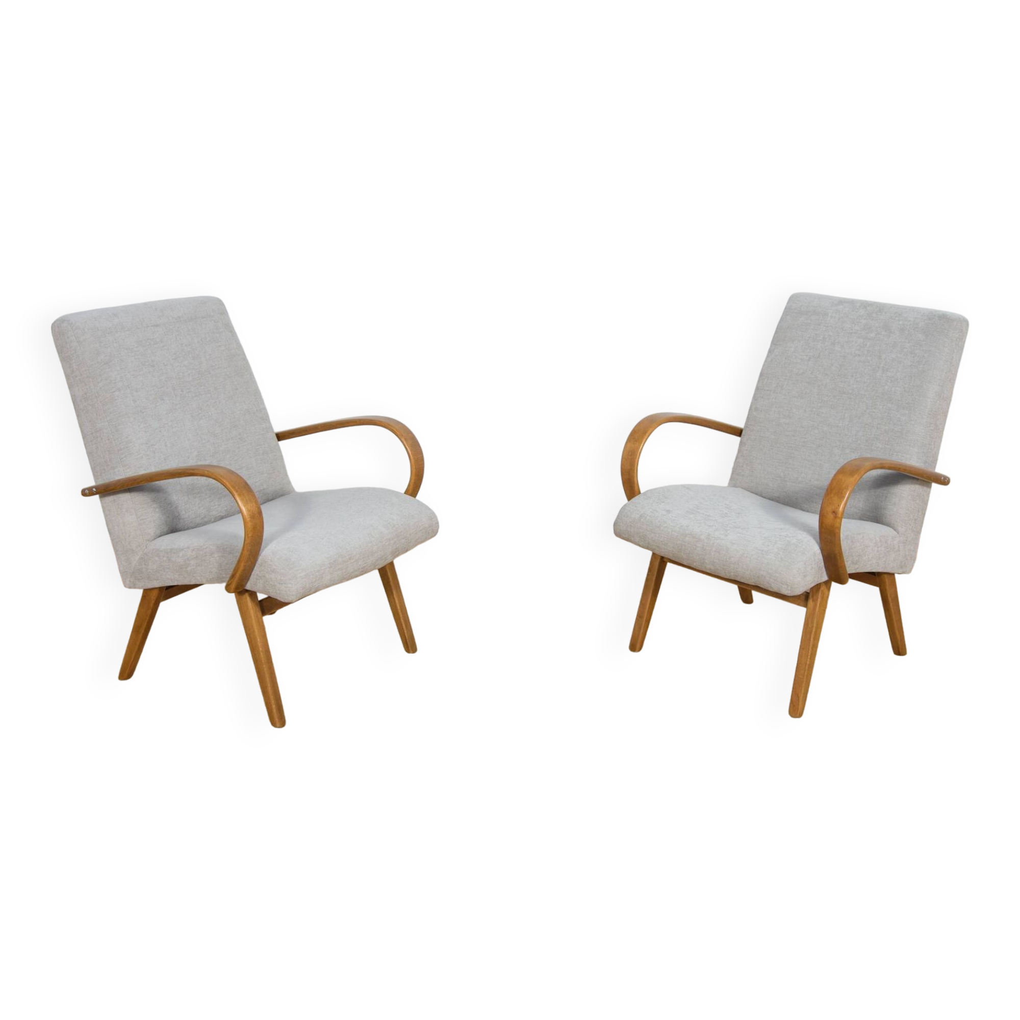 Fauteuils Modèle 53 par Jaroslav Smidek pour Ton, 1960s, Set de 2