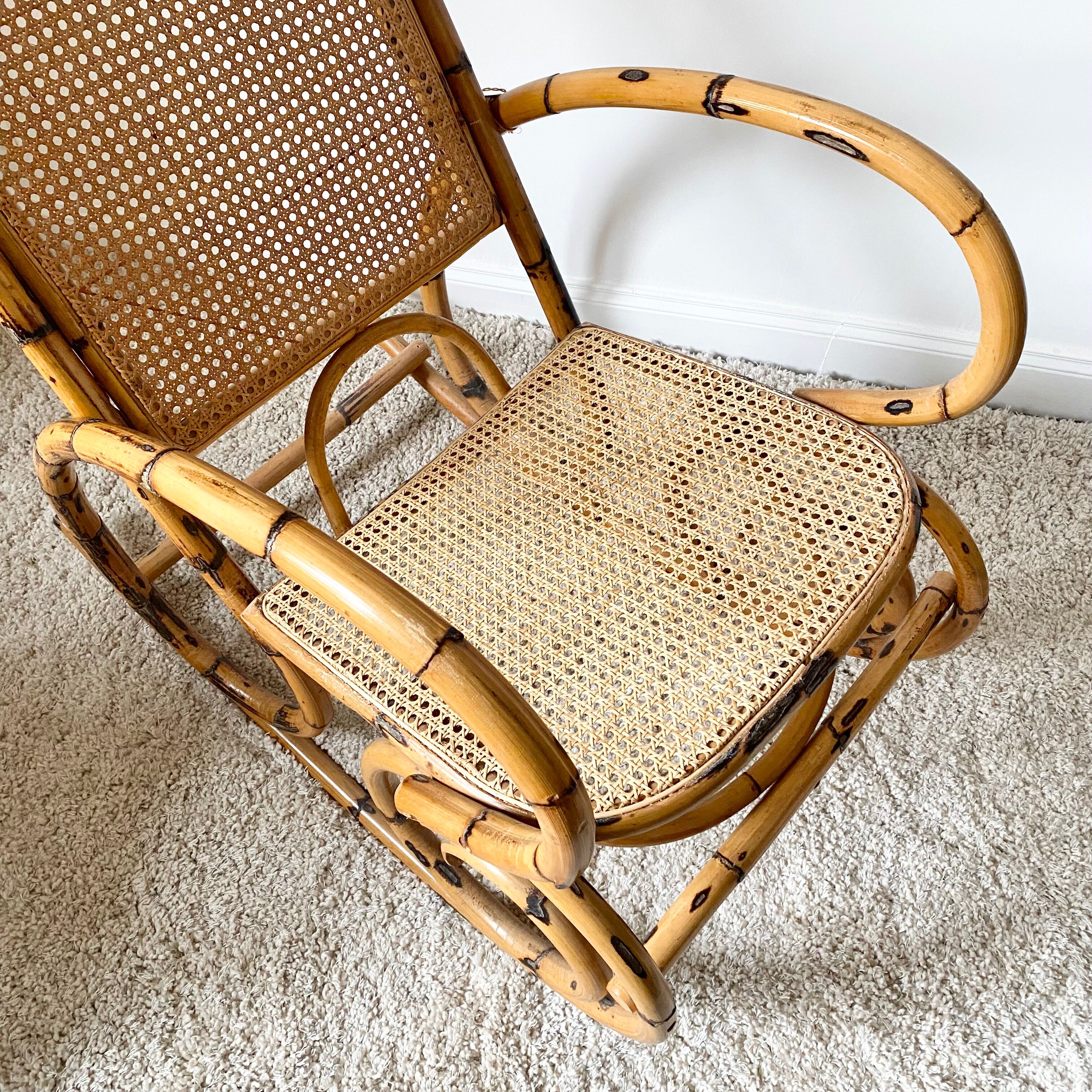 Vintage rattan rocking chair