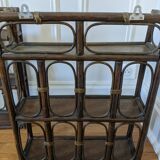 Pair of rattan shelves
