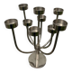 Silver metal candlestick with 8 stainless steel branches