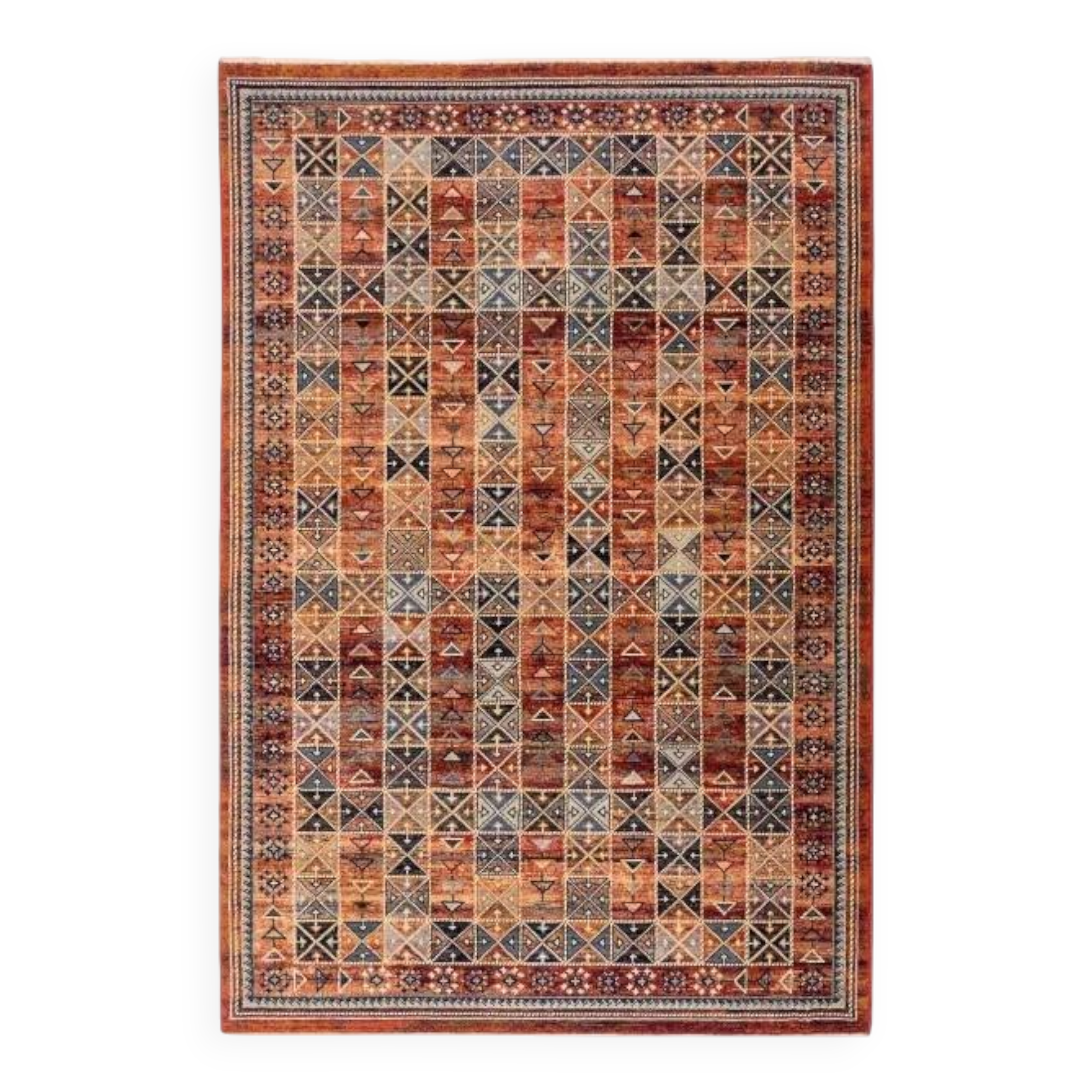 Antique red oriental Persian carpet in wool