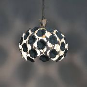 White metal floral pendant light. 1970s
