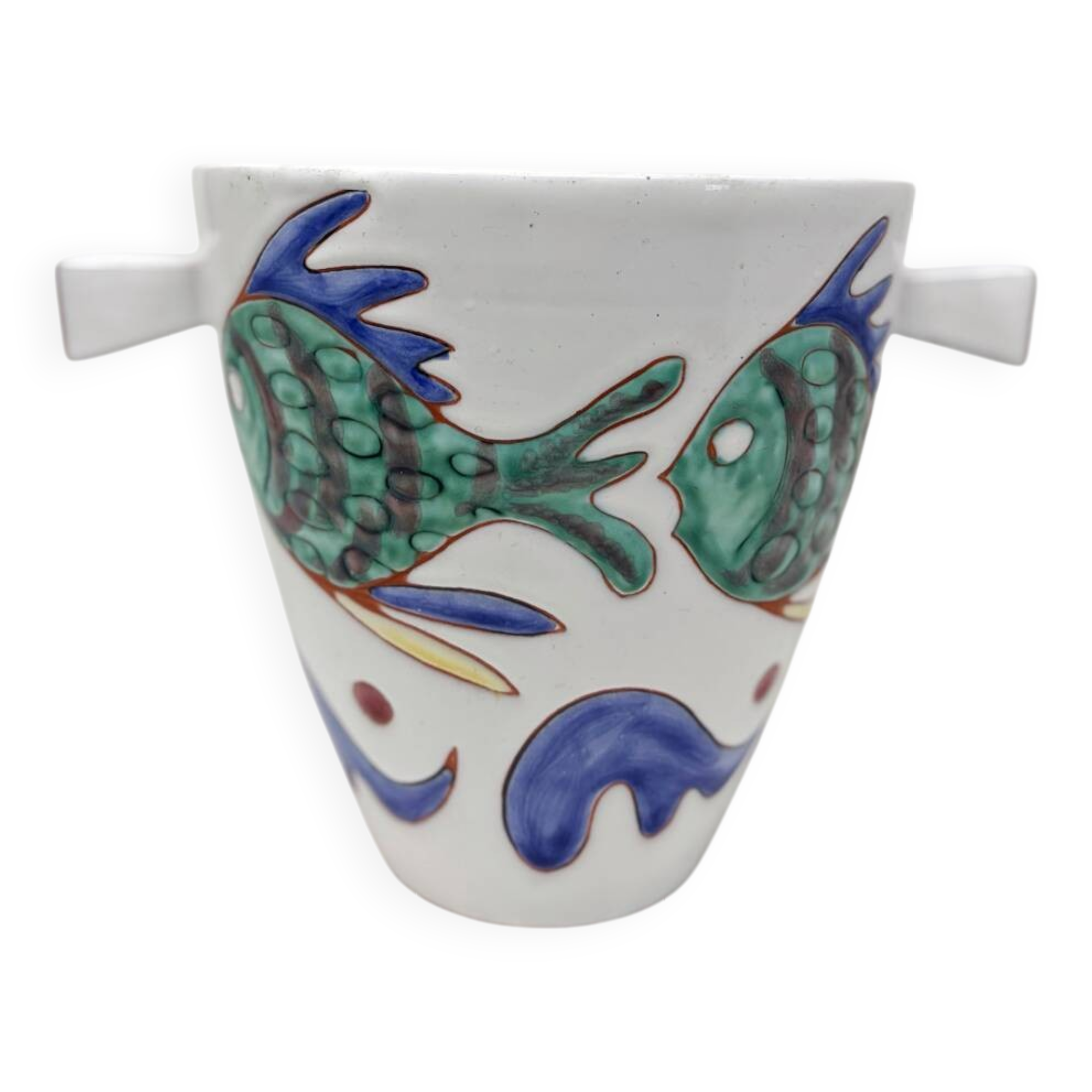 Painted ceramic champagne bucket