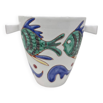 Painted ceramic champagne bucket