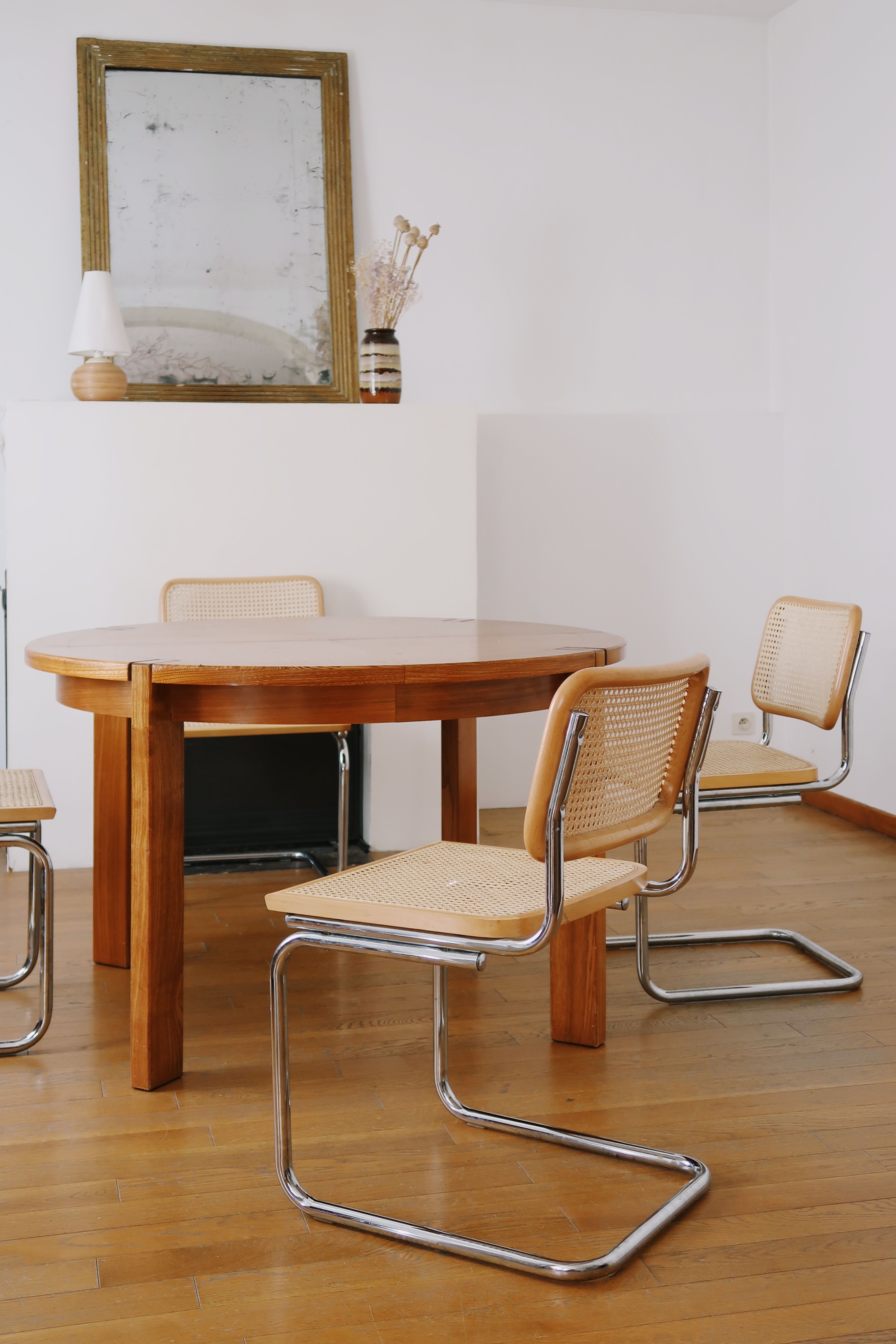 4 chairs cannage and chrome