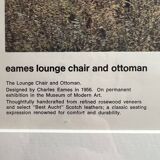 FRAMED POSTER EAMES HERMAN MILLER LOUNGE CHAIR 670
