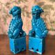 Paire de chiens de Foo en porcelaine - Chine, époque République (début