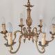 Genuine bronze lustre Lucien Gau Paris 6 lights 1960s