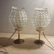 Duo lamps chiseled glass antique bronze base