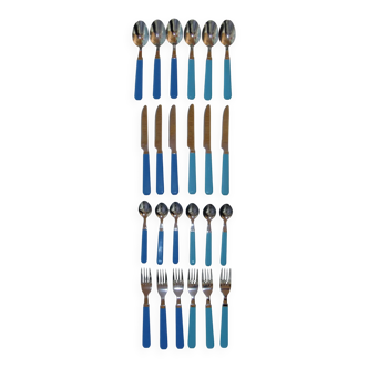 Cutlery set 24 pieces 2 shades of blue