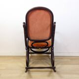 Bentwood pink capitonnée upholstered rocking chair for gasisa, spain, 1960's