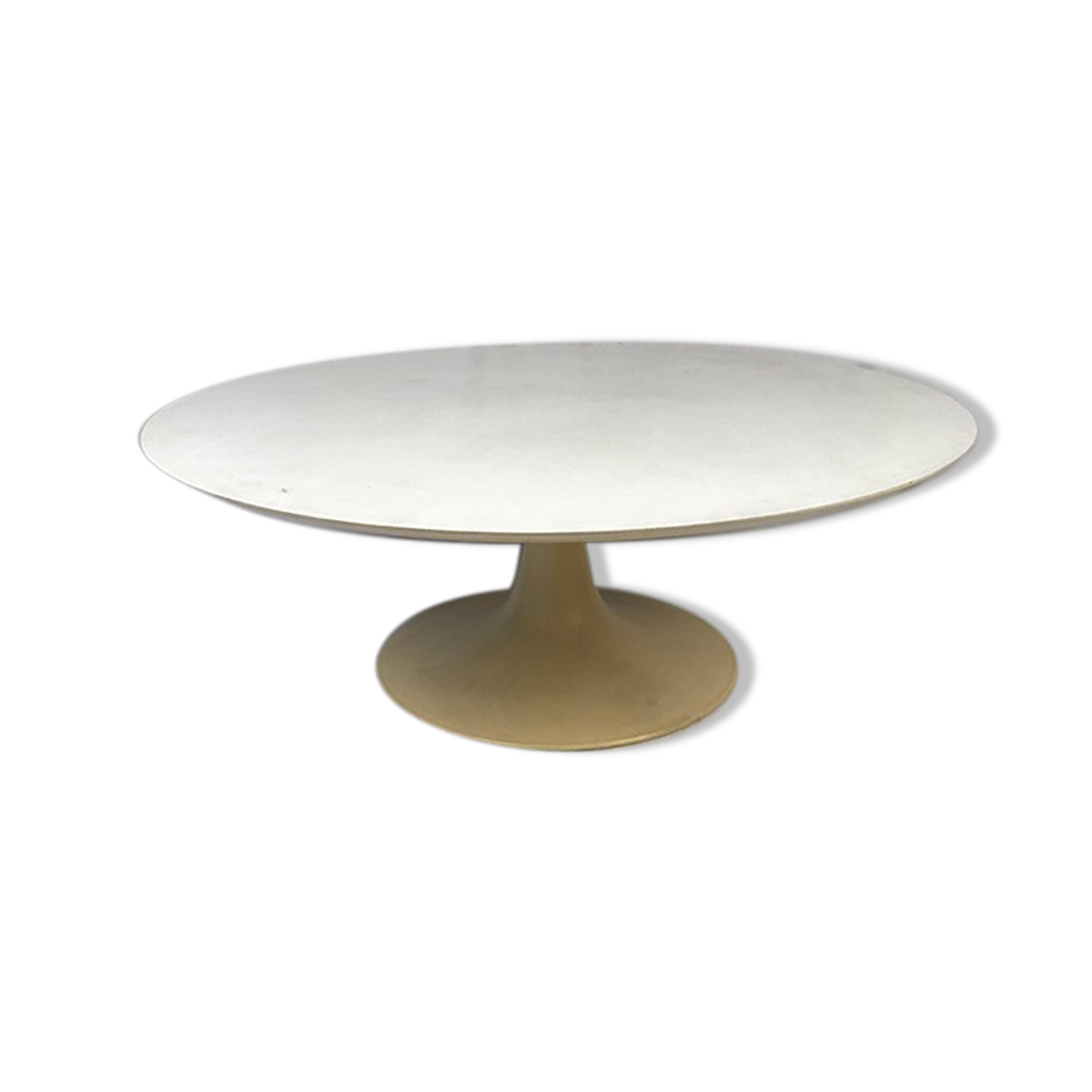 Large coffee table tulip foot and round turntable, Grosfillex 60s