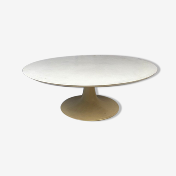 Large coffee table tulip foot and round turntable, Grosfillex 60s