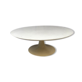 Table basse pied tulipe et plateau rond tournant, grosfillex années 60