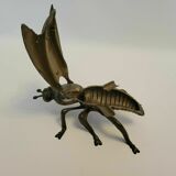 Old brass ashtray in the shape of a fly