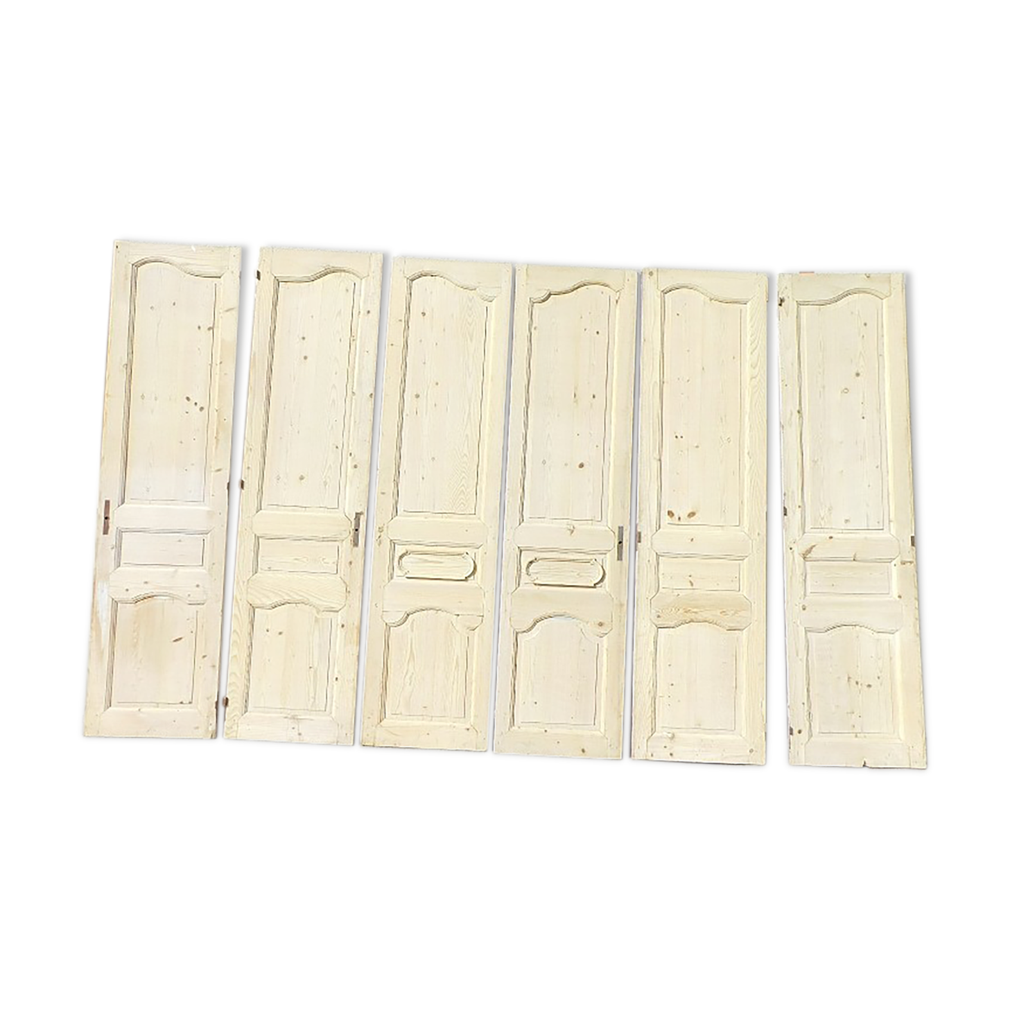 Set of 6 interior doors in fir of the nineteenth century