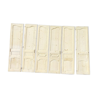 Set of 6 interior doors in fir of the nineteenth century