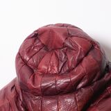 Pouf patchwork of red leather vintage burgundy 1970
