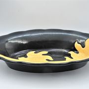Old dish in enamels from longwy ombre et lumière collection ceramic design