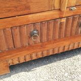 Teak glass cabinet two doors and a drawer