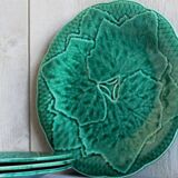 Lot of 16 plates faience of gien leaves of vines