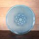 Vintage Art Deco ceiling light, suspension bowl with geometric patterns, blue dish, interior decor.