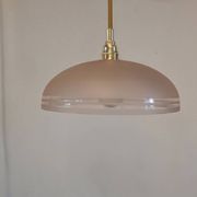 Pendant light, frosted pink glass