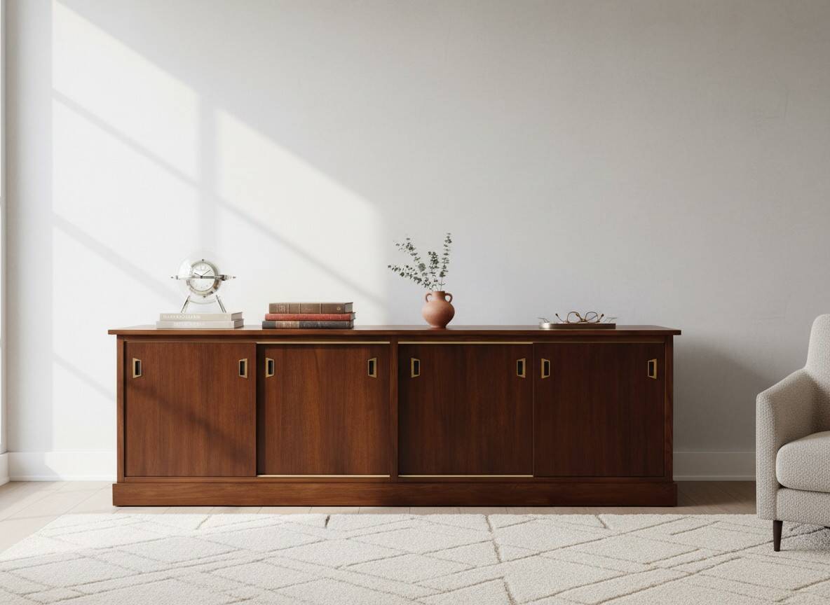 Large double-sided modernist sideboard in oak – 250 cm