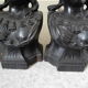 Paire chenets anciens fonte "air" cheminée antique andirons