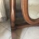 Swivel wooden mirror on stand