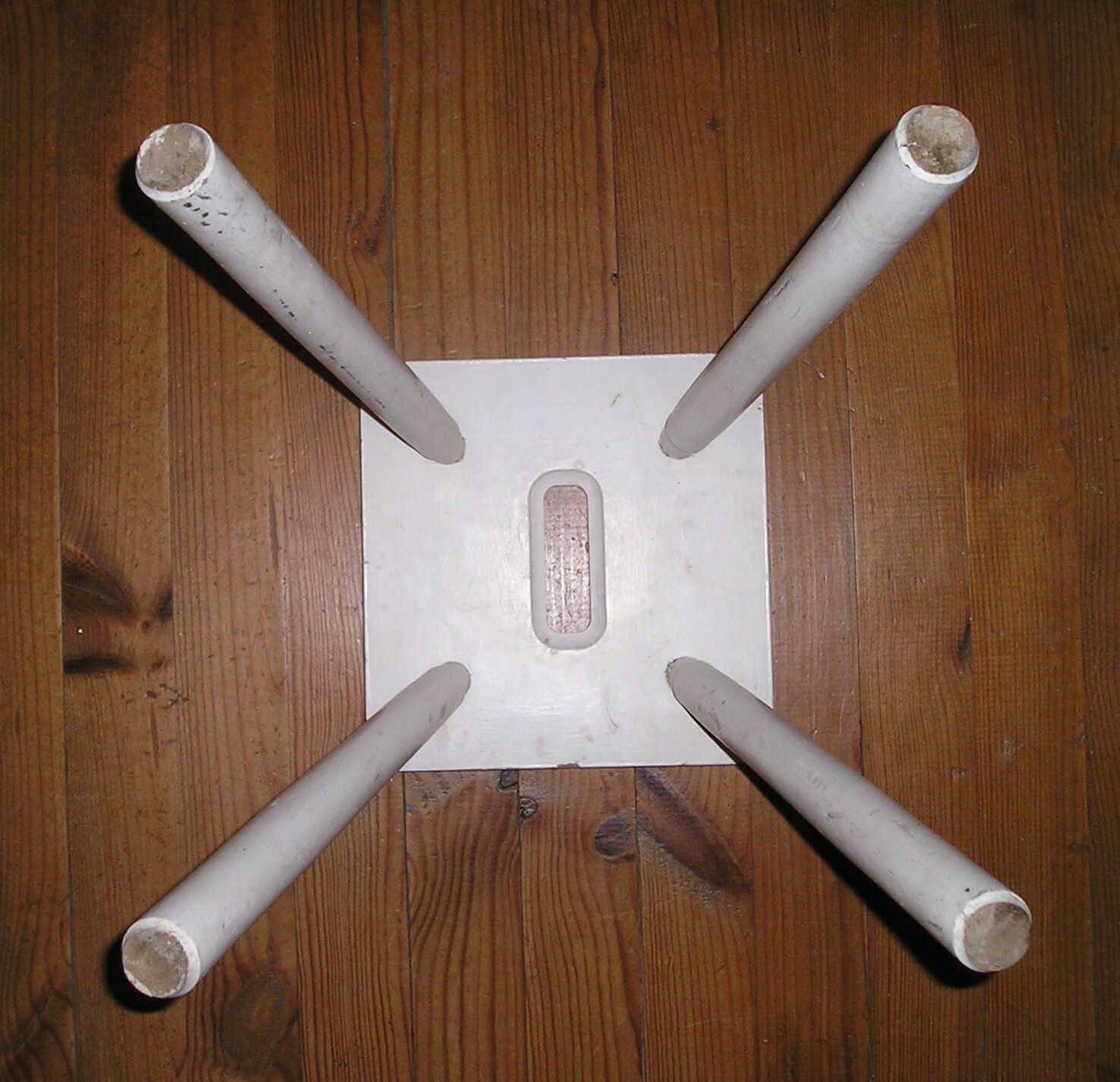 Tabouret bois vintage à pieds compas