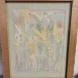 Oil on canvas signed 70's abstract