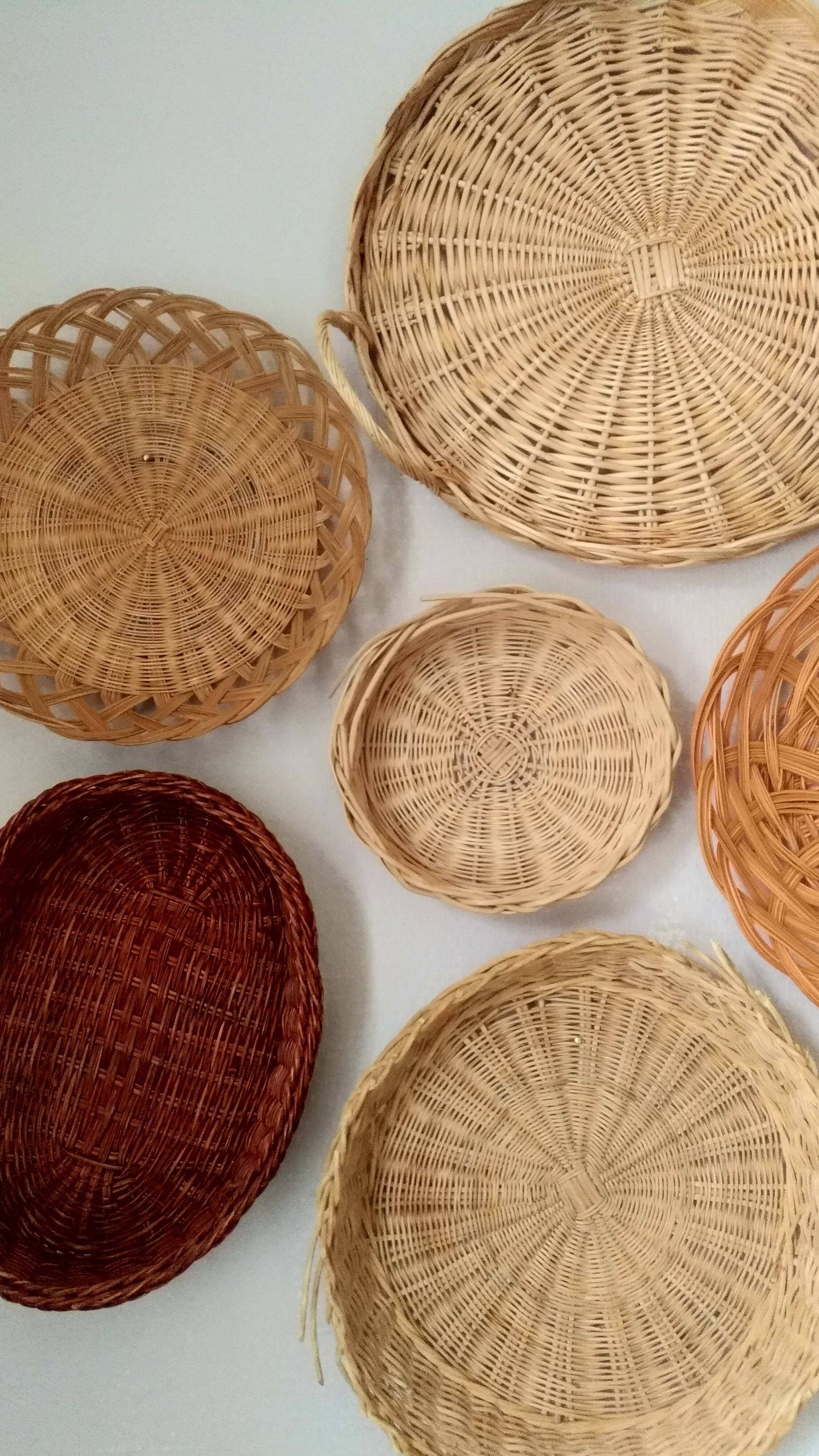 Composition of Vintage rattan baskets