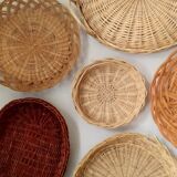 Composition of Vintage rattan baskets