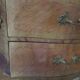 Pair of 2 Louis XV bedside tables - marquetry - 2 drawers - pink marble