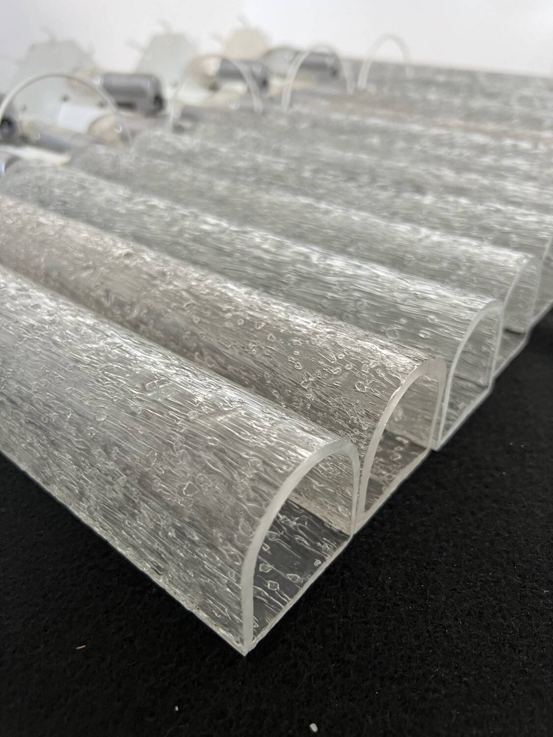 Set of 4 large doria wall lights in glazed glass design from the 60s vintage 3 lights