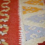 Vintage Turkish Melas handmade carpet 76cm x 267cm 1950s, 1C689