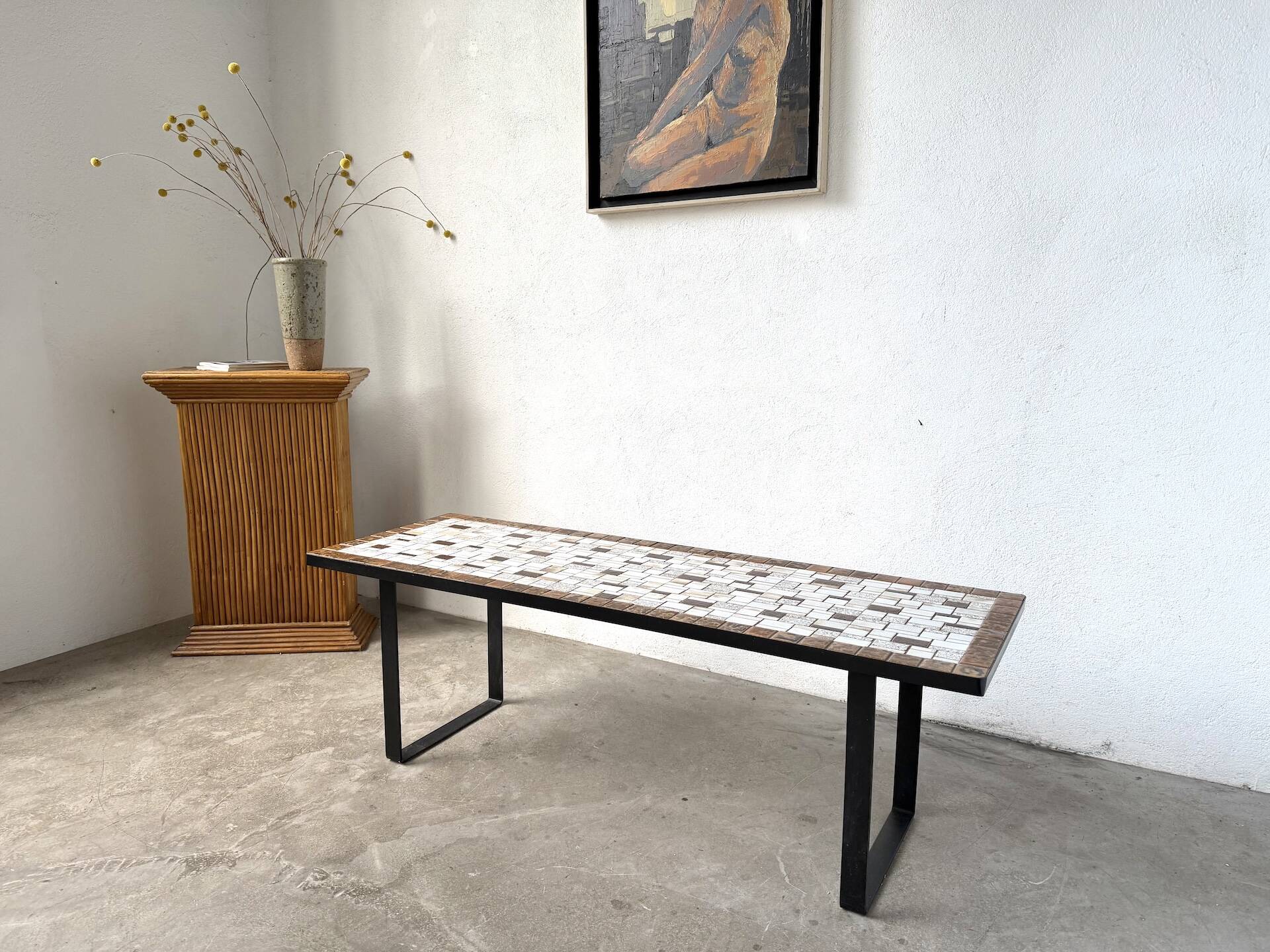 Modernist coffee table in glazed ceramic, circa 1960
